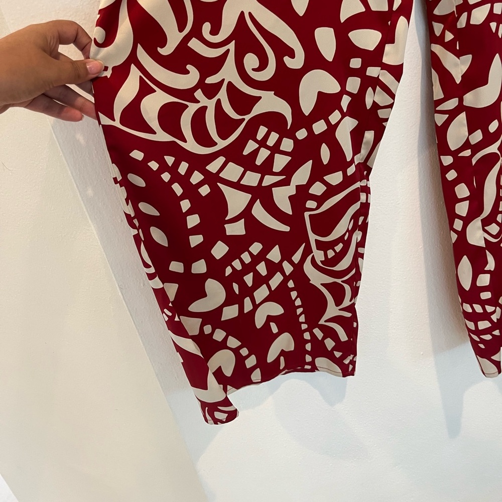 Joie Wide Leg High Rise Red & White pants Size Medium - Picture 4 of 5